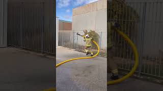 Fire Hose Stands shortvideo automobile fireman trending fire shorts shortsfeed [upl. by Anaer794]