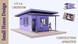 Small House Design 4x5 m low cost for construction  Baan3D [upl. by Severn]