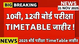 ✅ Maharashtra Board Exam 2025 Time Table Declared 🔥 10th 12th Board Exam Time Table 2025 Declared 🚀 [upl. by Aneleh]