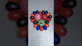 Pink Red Green Water Balloons Popping  Reverse Video [upl. by Lorrin]