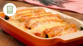 Canneloni mit Spinat und Frischkäse  Chefkochde [upl. by Liemaj]