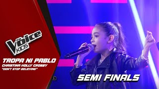 The Voice Kids Christina Holly Crosbys CONFIDENT performance of Dont Stop Believing [upl. by Kopaz]