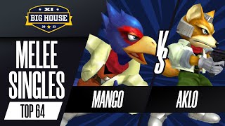 Mang0 Falco vs Aklo Fox  Melee Singles Top 64  The Big House 11 [upl. by Drof]