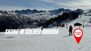 Skiing in Soldeu Andorra to Chair Lift [upl. by Yerkovich524]