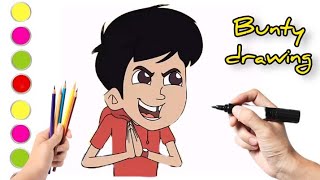 How to draw Bunty cartoon  Chikoo aur Bunty  cartoon chiku bunty [upl. by Lenahc]