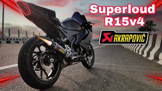 Yamaha R15v4 Full system Akrapovic superloud R15v4r15v4 r15v4modified yamaha dehradunmodifiy [upl. by Snyder108]