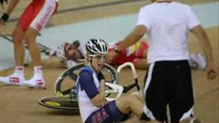 2008 OLYMPIC BLOOPER OMG A heavy crash during womens point [upl. by Demitria163]