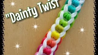 My New quotDainty Twistquot Rainbow Loom BraceletHow To Tutorial [upl. by Oecile720]