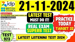 IELTS Listening Practice Test 2024 with Answers  21112024  Test No  923 [upl. by Scurlock915]