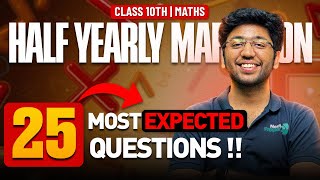 Maths  25 Most Expected Questions 🔥  Half Yearly Exams  Shobhit Nirwan [upl. by Nielson823]