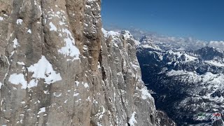 Breathtaking Gliding Flight over the sheer slopes of Marmolada Glacier and Dolomites Mountains [upl. by Kano24]