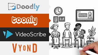 Doodly vs Toonly vs VideoScribe Vs Vyond 2024 Best WhiteBoard Animation Software [upl. by Lawler591]