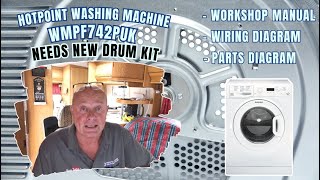 Hotpoint WMPF742PUK Washing Machine Needs New Drum Kit [upl. by Akemrej33]