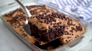 Chocolate Baileys Poke Cake  Kitchen Fun With My 3 Sons [upl. by Issim]