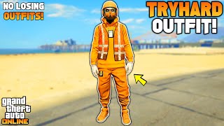 GTA 5 ONLINE NEW ORANGE JOGGERS TRASH VEST GLITCH TRYHARD MODDED OUTFIT 159 NO TRANSFER GLITCH [upl. by Eileme28]