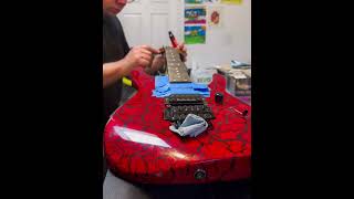 ReFretting a Charvette red crackle guitar [upl. by Lindy]