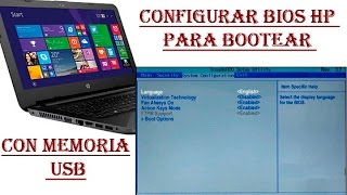 Configurar BIOS HP para bootear con USB [upl. by Naejeillib]