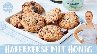 Haferkekse mit Honig 🍯  ohne Mehl und Zucker  Blitzrezept  Einfach Backen [upl. by Elene]