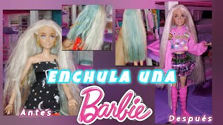 CÓMO DESENREDAR EL CABELLO DE BARBIE FÁCIL Y BONITO [upl. by Godderd]