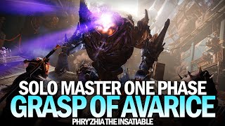 Solo Master One Phase Grasp of Avarice Dungeon Boss Phryzhia the Insatiable Destiny 2 [upl. by Alset]