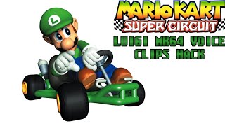 Mario Kart Super Circuit GBA  Luigi Mario Kart 64 Voice Clips Hack Gameplay [upl. by Toll]