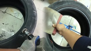 Sidewall Puncture Tire Repair [upl. by Enelav]