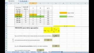 CALCULO DE MEDIDAS DE TENDENCIA CENTRAL PARA DATOS AGRUPADOS PARTE 2 [upl. by Charters718]