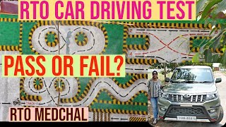 Car Driving Test Four Wheeler  RTO Medchal Test Track  8 amp H track  Pass or Fail [upl. by Engel]