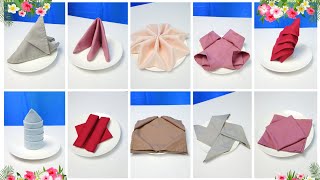 10 NICE FOLD DESIGN NAPKIN FOLDING [upl. by Jackson123]