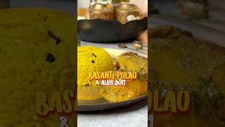 Basanti Polao amp Alur Dom  Gobindobhog Chaler Polao  How to make Basanti Polao asmr polao recipe [upl. by Genesa376]