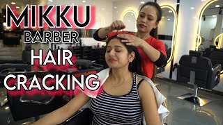 Asmr hair cracking head massage Most tingling Asmr head massage 💆‍♀️ by Mikku Barber [upl. by Ula]