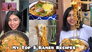 My TOP 5 RAMEN RECIPES 🍜  Radhi Arora [upl. by Sailesh]