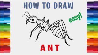 Draw an ant  How to draw an ant easy I Cara menggambar binatang Semut [upl. by Shedd]