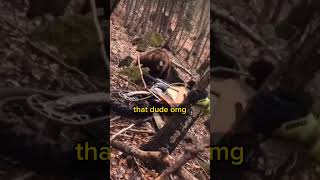 Dirtbike Rider Crashes into a Giant Brown Bears Den joerogan bears shorts [upl. by Arriek]