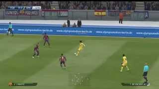 BARCELONA VS APOEL PES2015 COMENTARIOS ARGENTINOSVoces de Mariano Closs y Fernando Niembro [upl. by Yeldua]