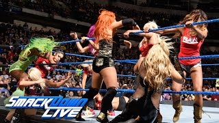 Nikki Bella vs Carmella ends in chaos as Team Raw invades SmackDown LIVE Nov 15 2016 [upl. by Siroval]