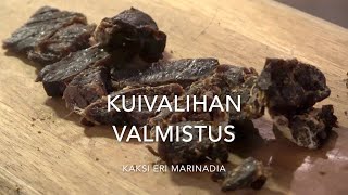 Beef jerkyn eli kuivalihan valmistusta retkelle  kaksi eri marinadia [upl. by Mehs]