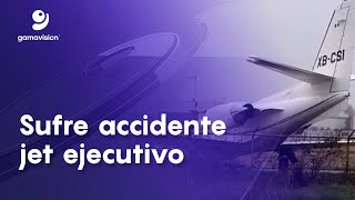 Sufre accidente jet ejecutivo en Aeropuerto del Norte [upl. by Olive]