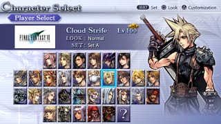 Dissidia 012 duodecim Final Fantasy All Characters PSP [upl. by Akihsat938]