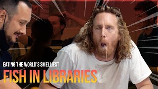 Eating The Worlds Smelliest Fish In Libraries Surstromming [upl. by Rubbico]