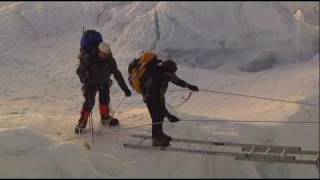 Erik crosses a ladder that spans a crevasse [upl. by Holsworth]