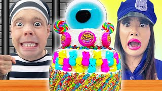 WORLD’S LARGEST CAKE DECORATING CHALLENGE  ALEX JUNE amp LILY MAKE THE GIANT CAKE IN JAIL BY SWEEDEE [upl. by Gal]