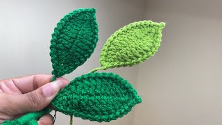 Cómo hacer hojas a crochet para tus rosas tejidas [upl. by Tiram884]