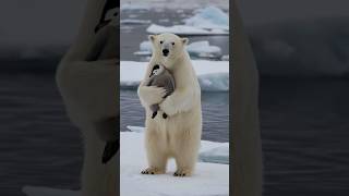 🐻‍❄️ Polar Bear Becomes the Penguins New Mother😍 SavingPolarBears WildlifeProtection [upl. by Pontus]