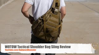 WOTOW Tactical Shoulder Bag Sling Review [upl. by Taka]