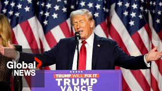 quotLook what happenedquot Trump proclaims victory in 2024 US election  FULL SPEECH [upl. by Eugor]