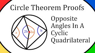 Opposite Angles In A Cyclic Quadrilateral Proof  Circle Theorem Proofs [upl. by Pace719]