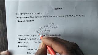 Ibuprofen NSAIDs Pharmaceutical chemistry D Pharma First year New syllabus and second year [upl. by Llehsam938]