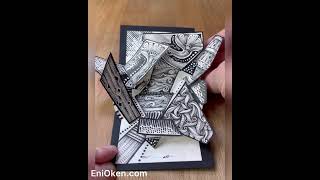 Zentangle Sampler Popup Card [upl. by Tennos]