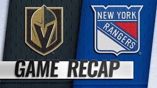 Tuch Stastny help Golden Knights down Rangers in OT [upl. by Sissel]